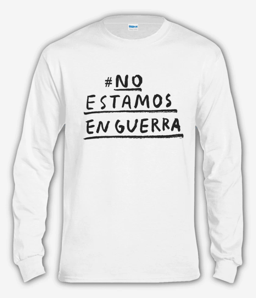 Polera manga larga Blanco de #No estamos en guerra 