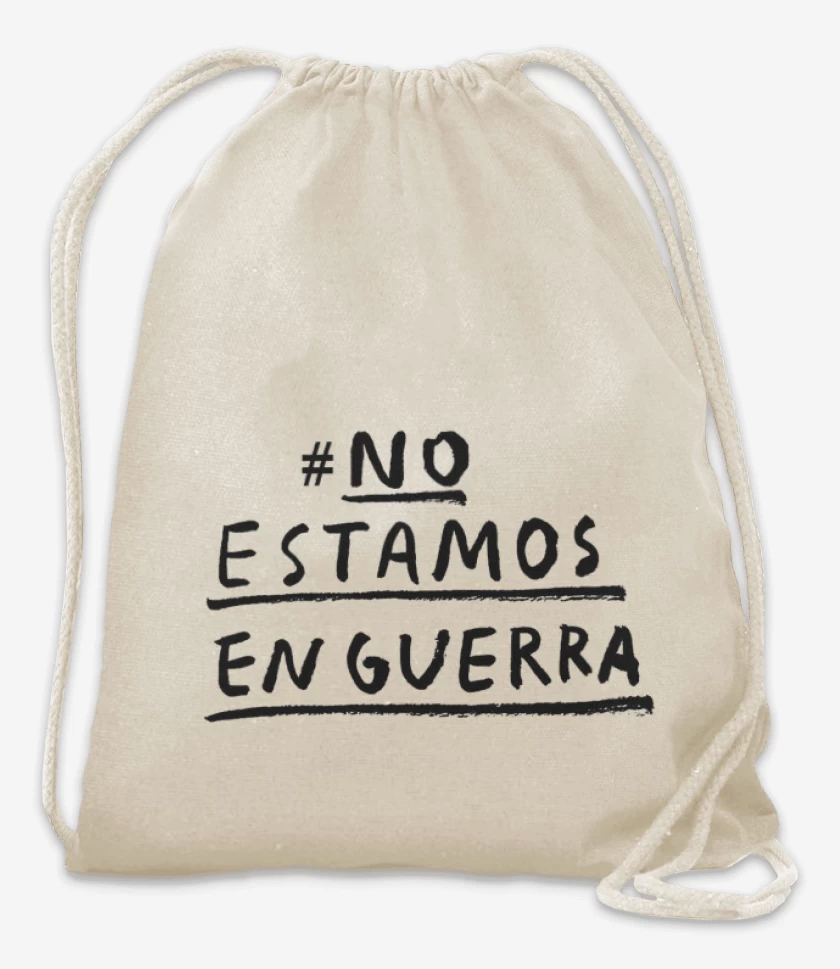 Mochila Blanco de #No estamos en guerra 