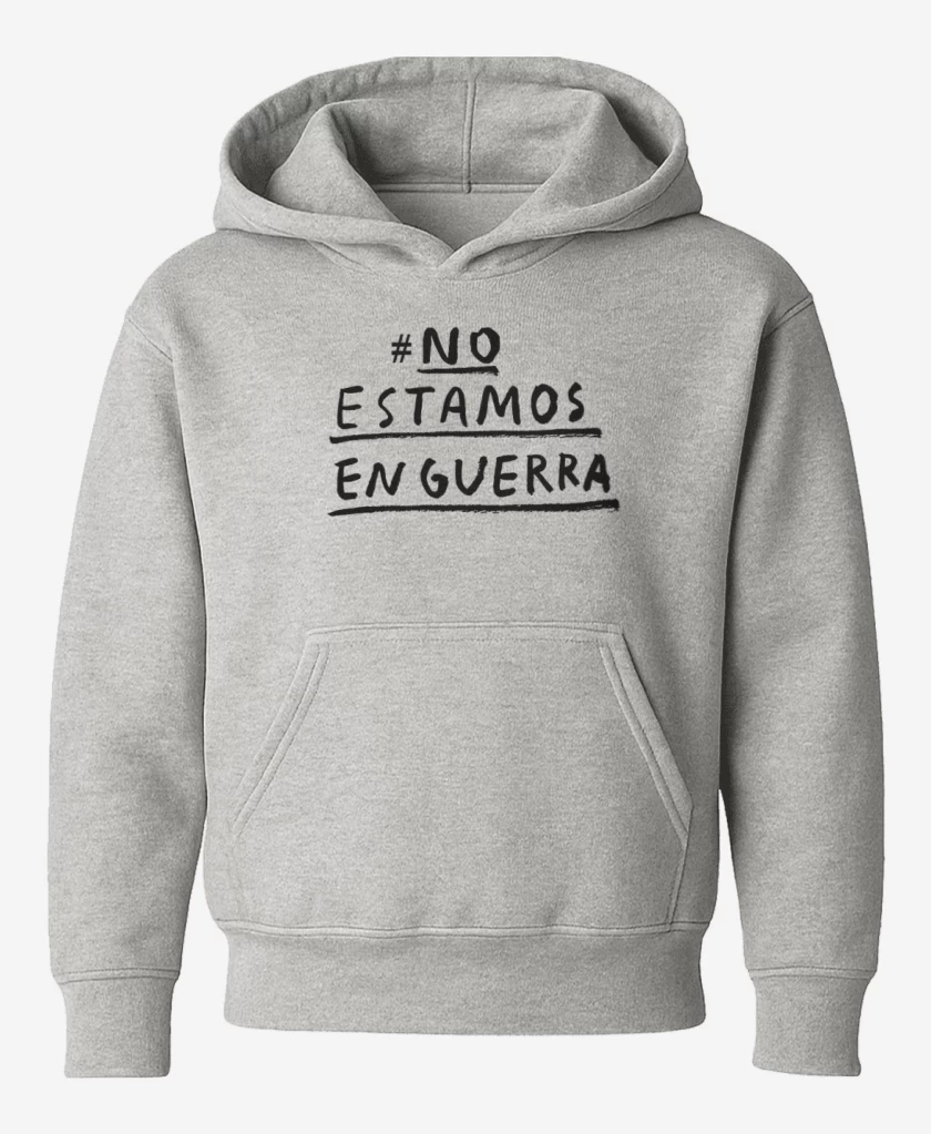 Poleron de niño Gris Melange de #No estamos en guerra 