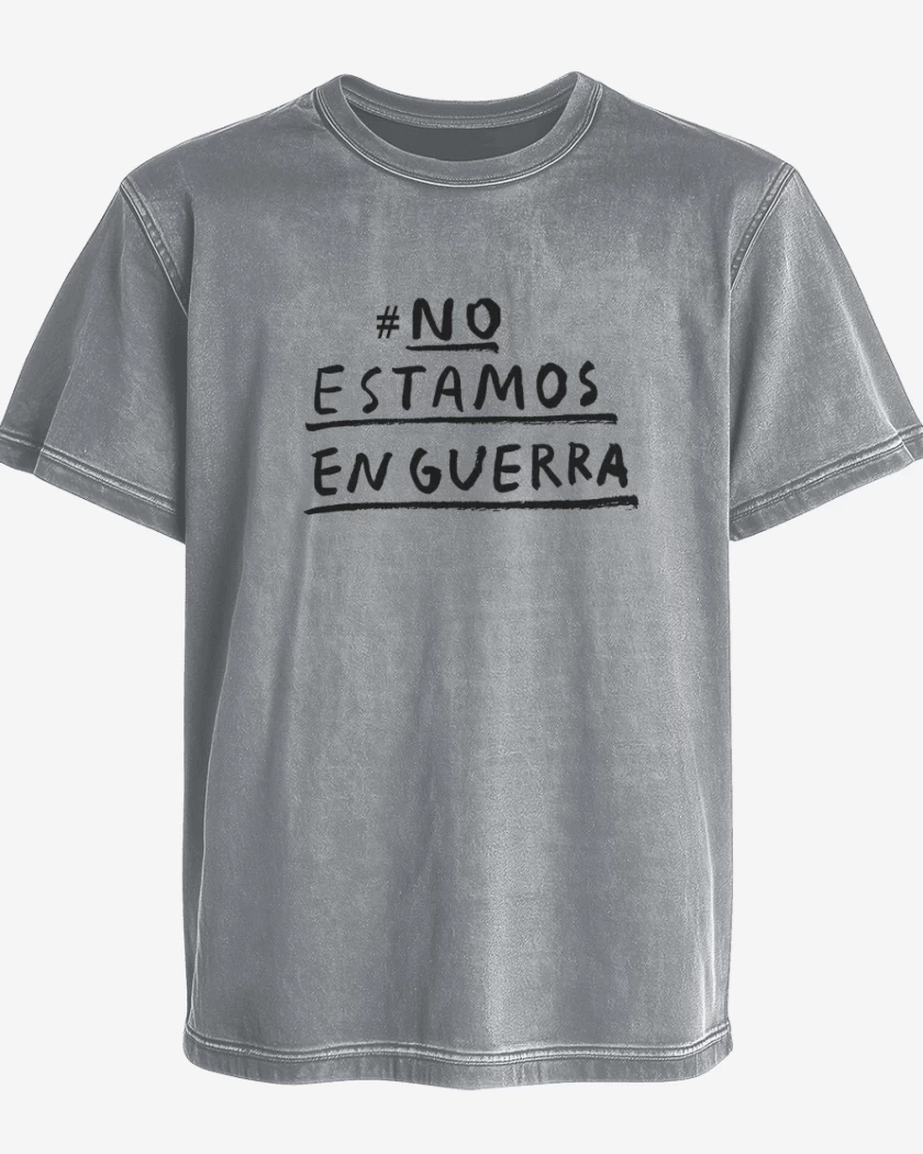 Polera desgastada Gris Melange de #No estamos en guerra 