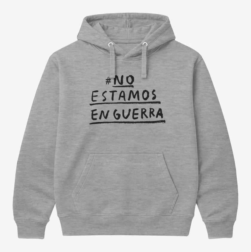 Polerón Canguro Gris Melange de #No estamos en guerra 