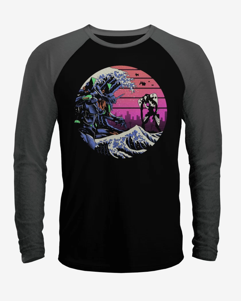 Polera Raglan Negro / Negro Heather de Evart