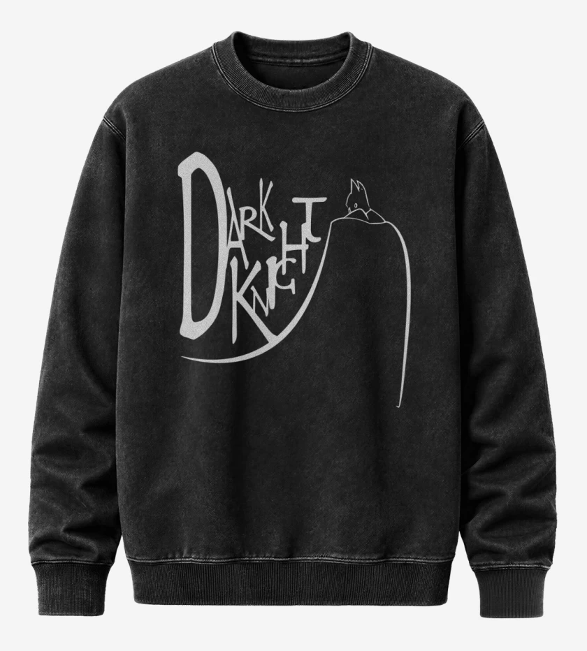 Poleron Polo Acid Wash Negro de Dark Knight