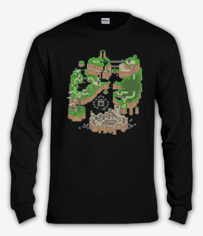 Polera manga larga Negro de Land Map