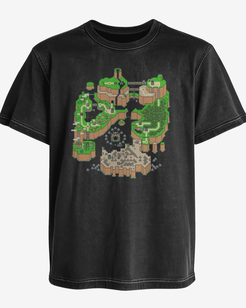 Polera desgastada Negro de Land Map