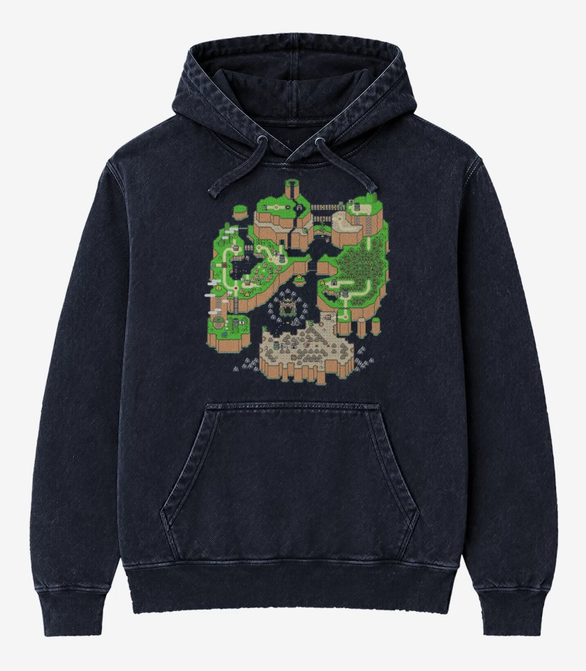 Poleron Canguro Acid Wash Azul Marino de Land Map