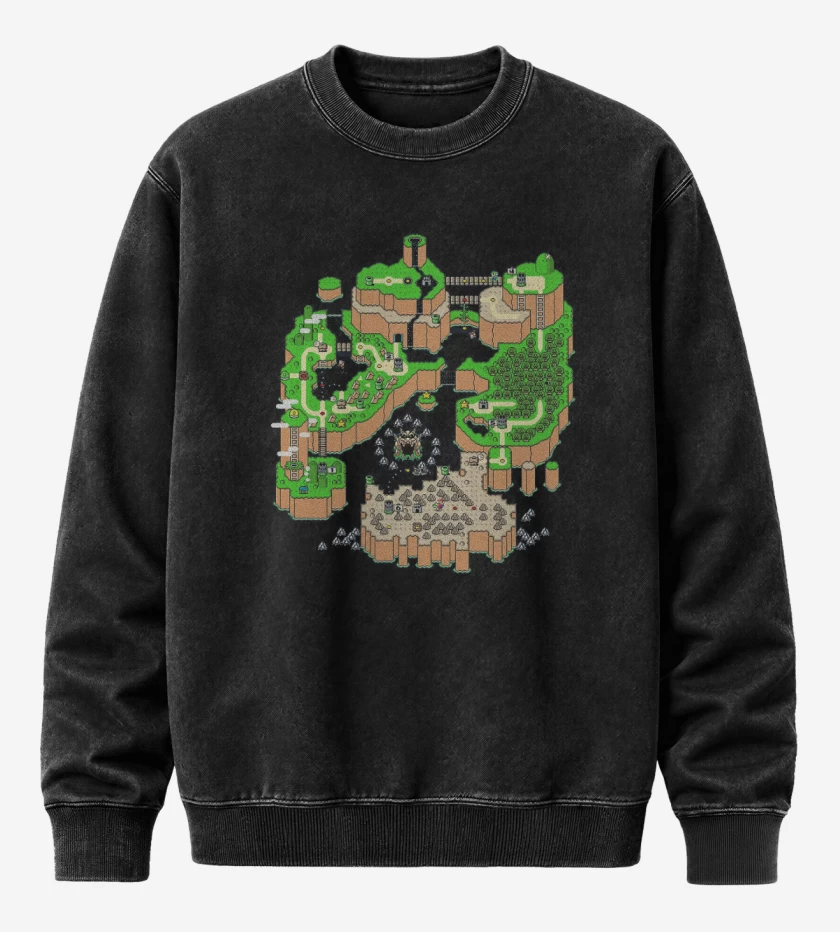 Poleron Polo Acid Wash Negro de Land Map