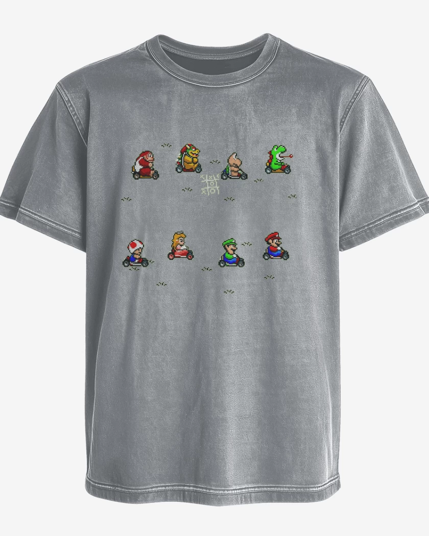 Polera desgastada Gris Melange de Kart game
