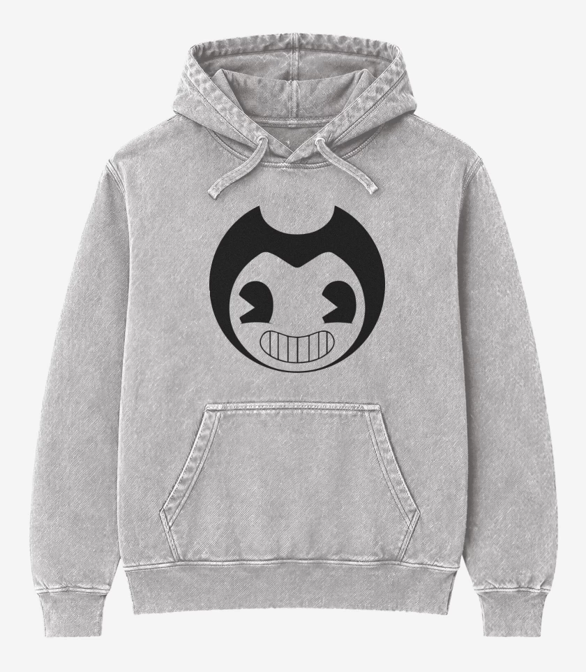 Poleron Canguro Acid Wash Gris Melange de Bendy