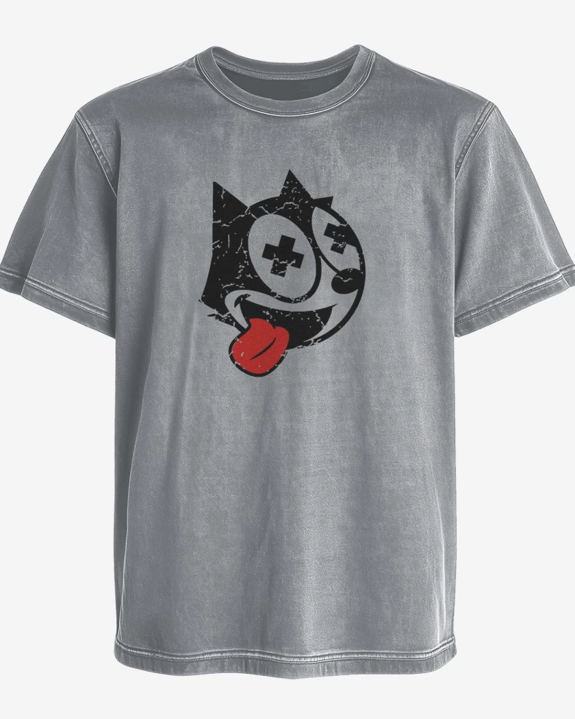 Polera desgastada Gris Melange de Felix