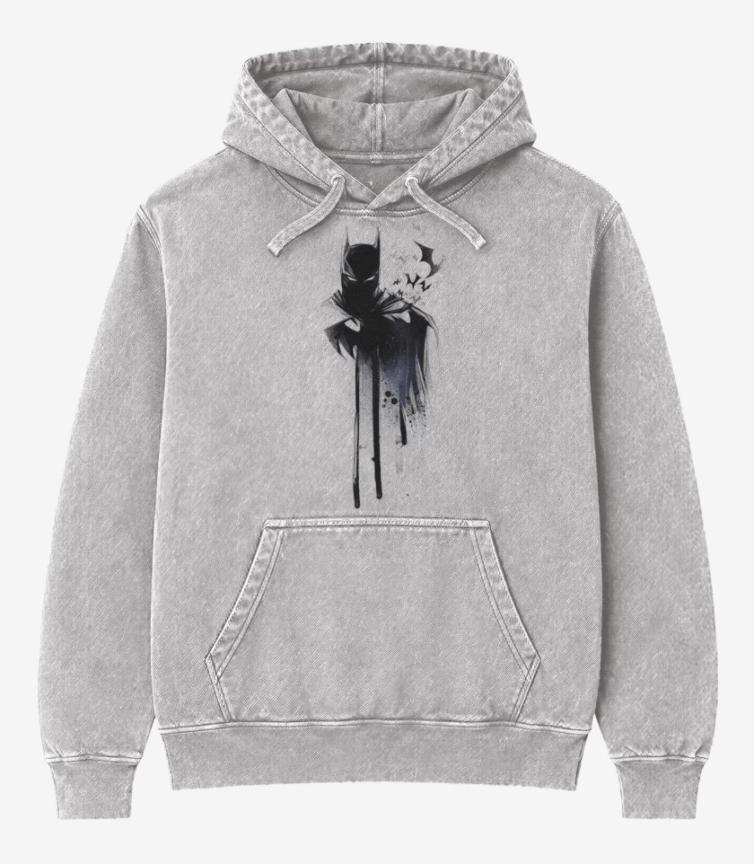 Poleron Canguro Acid Wash Gris Melange de El murci
