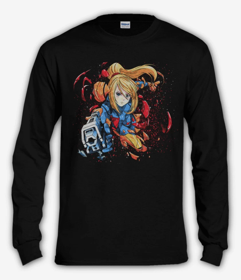 Polera manga larga Negro de Samus 3