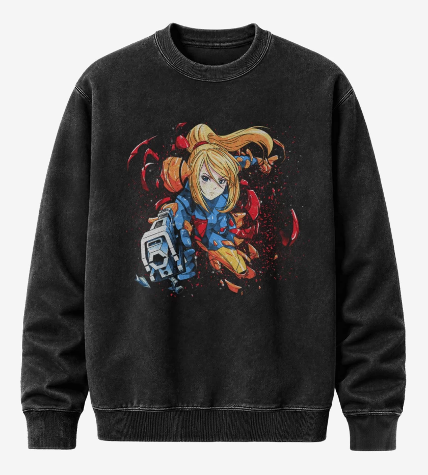 Poleron Polo Acid Wash Negro de Samus 3