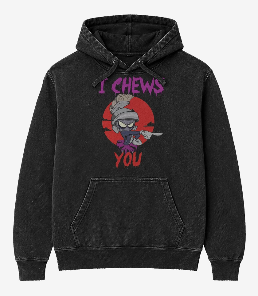 Poleron Canguro Acid Wash Negro de Zombie tunes 2