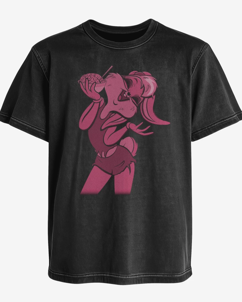 Polera desgastada Negro de Zombie tunes 3