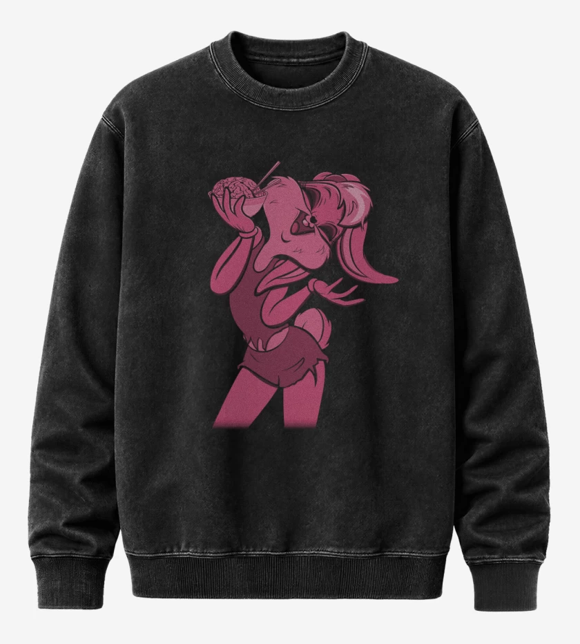 Poleron Polo Acid Wash Negro de Zombie tunes 3