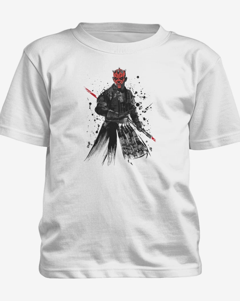 Polera de niño Blanco de Darth Maul el pulento