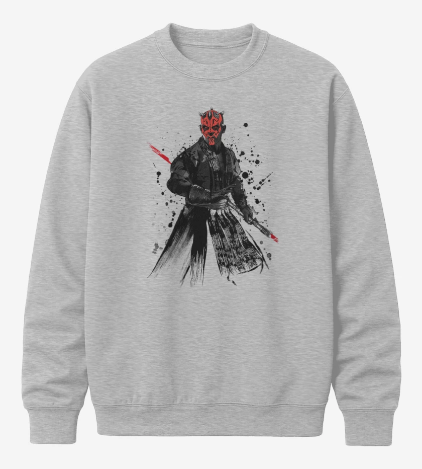 Poleron polo Gris Melange de Darth Maul el pulento