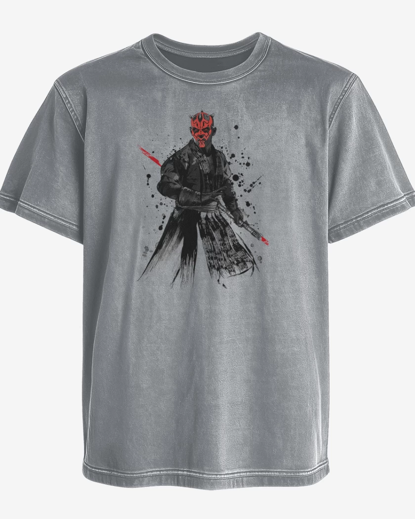 Polera desgastada Gris Melange de Darth Maul el pulento