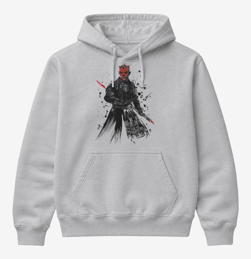 Poleron Canguro básico Gris Melange de Darth Maul el pulento