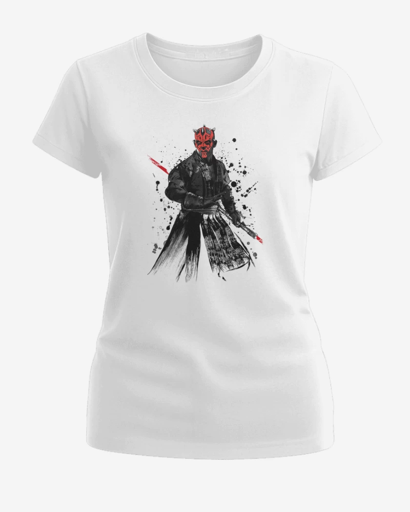Polera de Mujer Blanco de Darth Maul el pulento