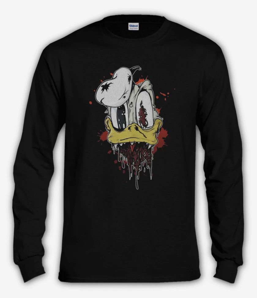 Polera manga larga Negro de Zombie donald