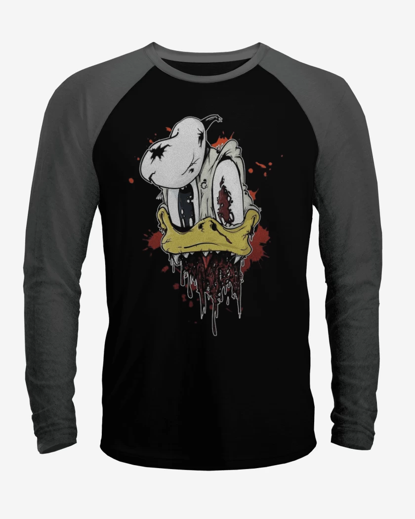 Polera Raglan Negro / Negro Heather de Zombie donald