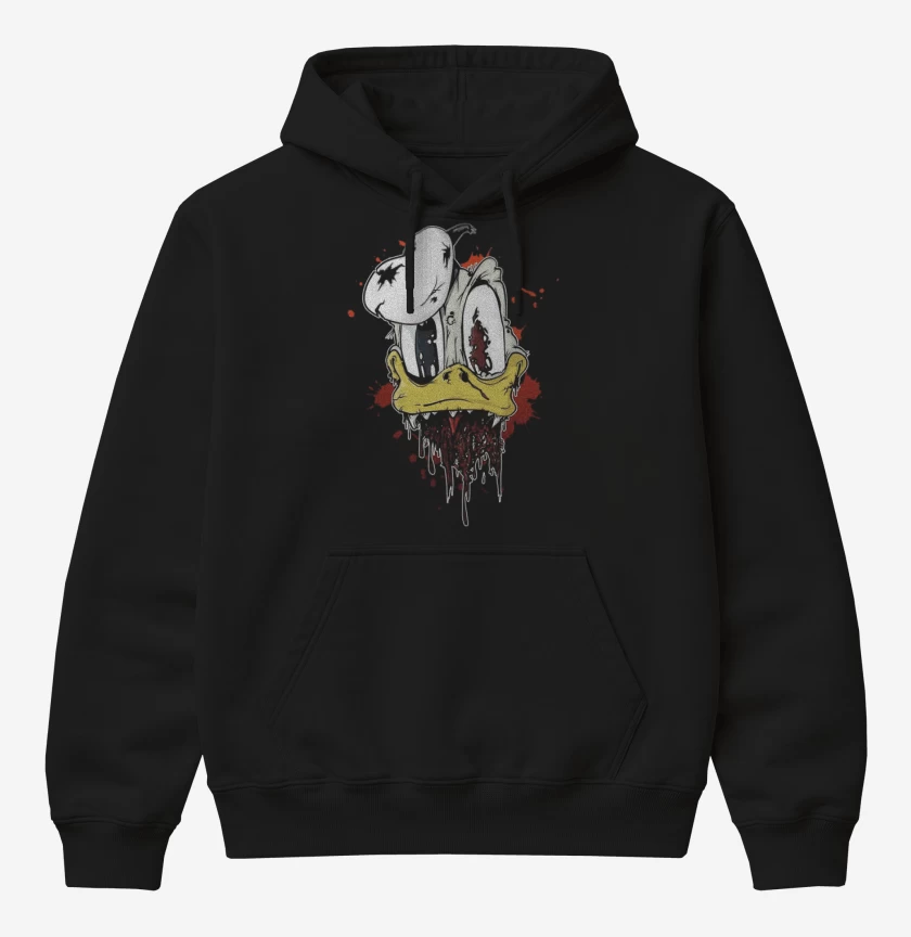 Poleron Canguro básico Negro de Zombie donald
