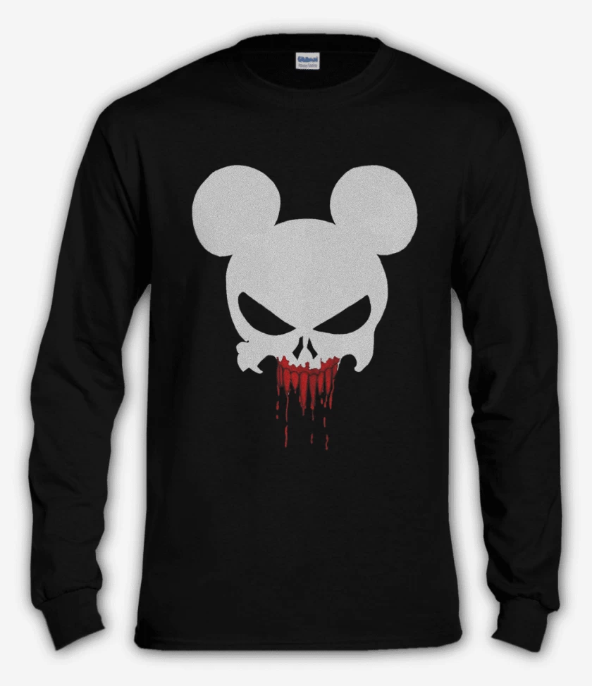 Polera manga larga Negro de Mickey punisher
