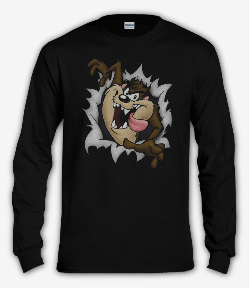 Polera manga larga Negro de Demonio taz