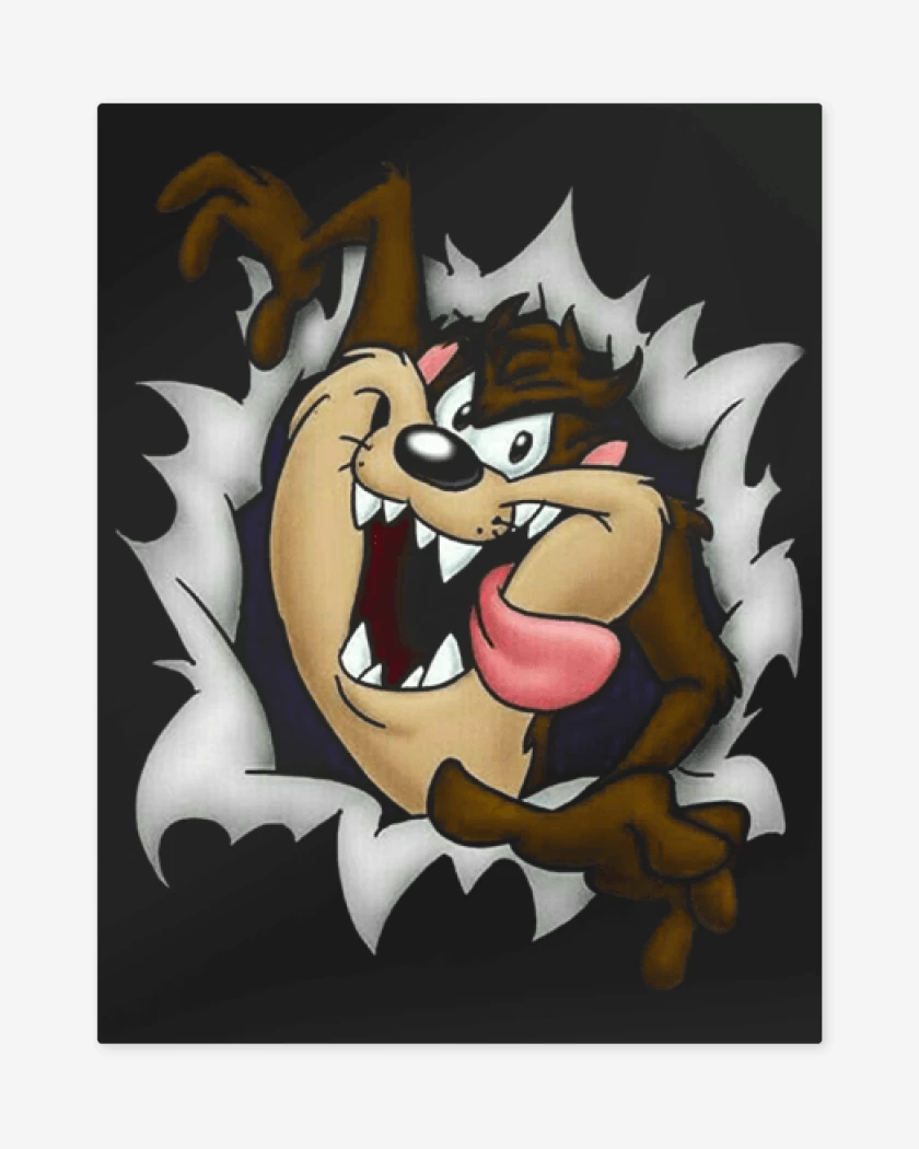 Print metalico Negro de Demonio taz