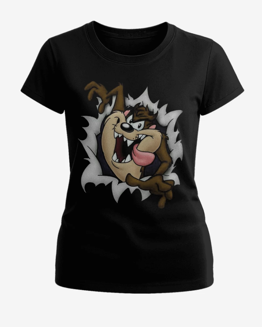 Polera de Mujer Negro de Demonio taz