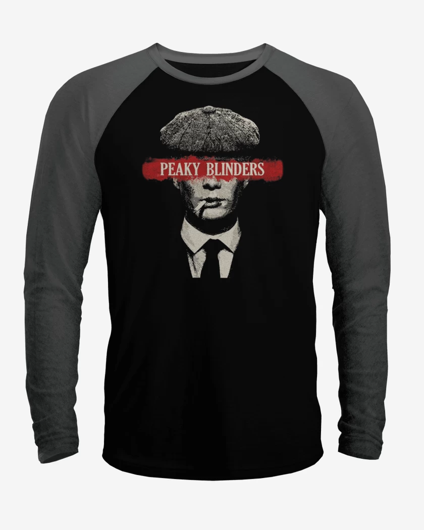 Polera Raglan Negro / Negro Heather de Peaky blinders Tommy