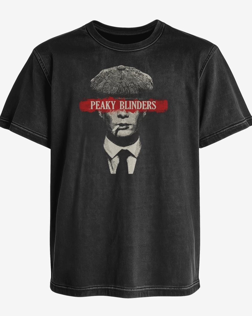 Polera desgastada Negro de Peaky blinders Tommy