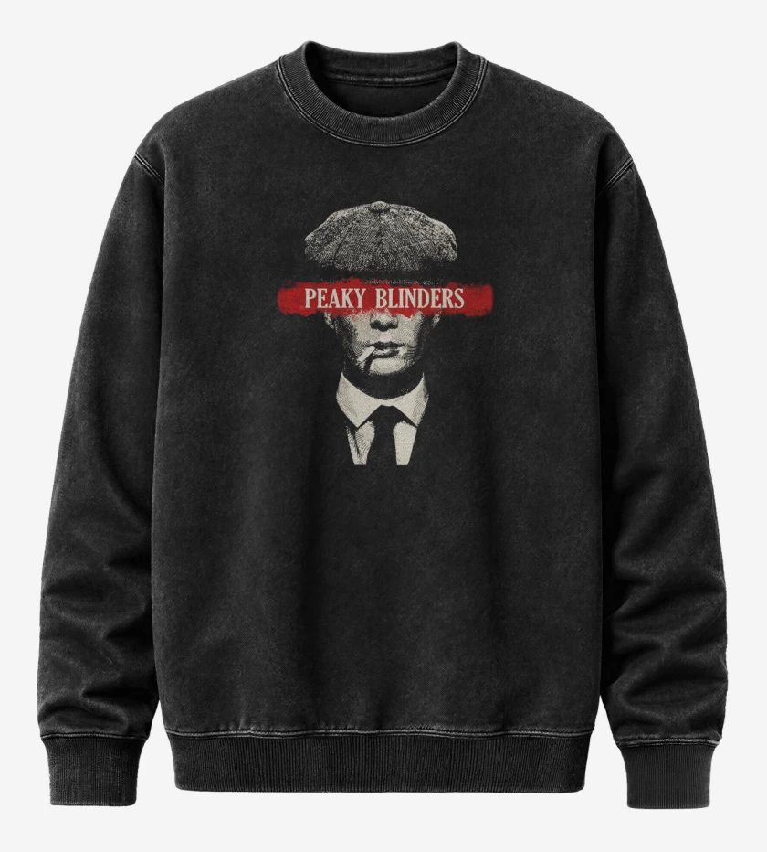 Poleron Polo Acid Wash Negro de Peaky blinders Tommy