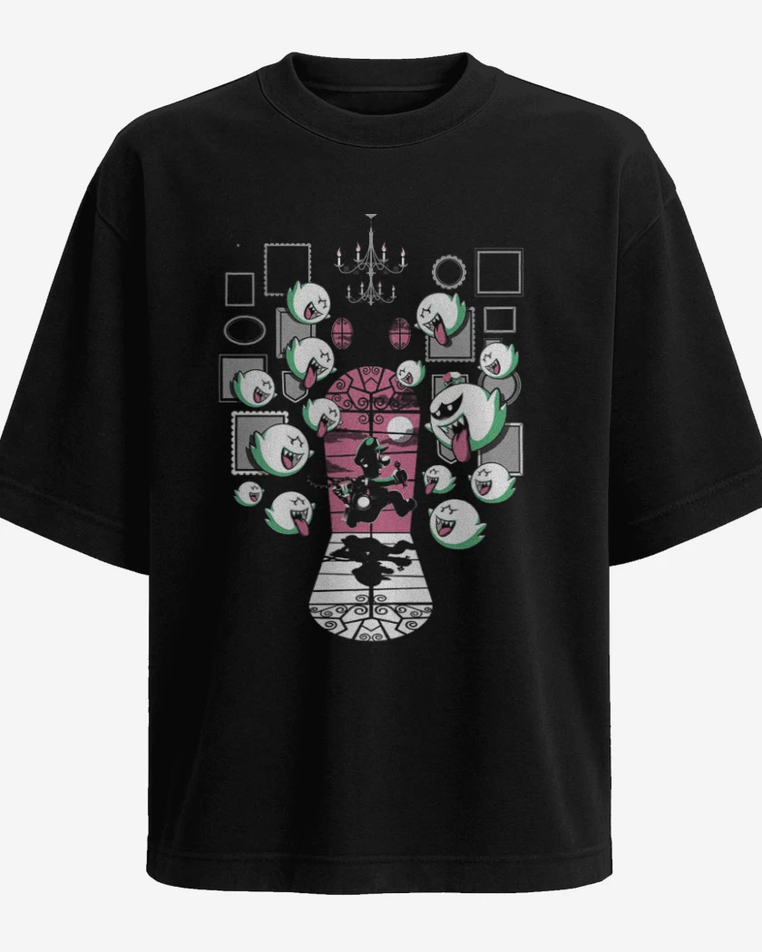 Polera Oversize Negro de Luigi cazafantasmas
