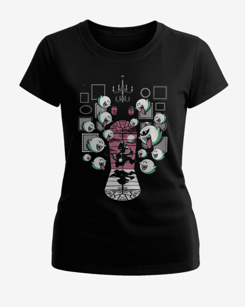 Polera de Mujer Negro de Luigi cazafantasmas