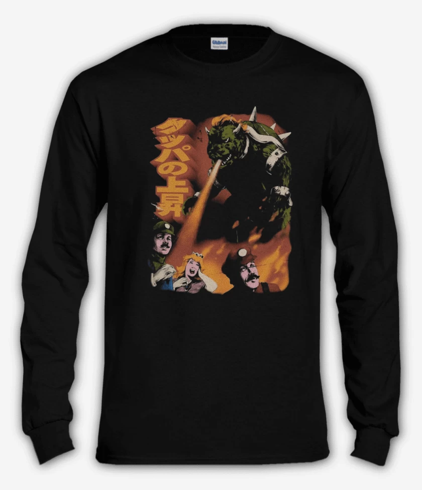 Polera manga larga Negro de Bigotezilla