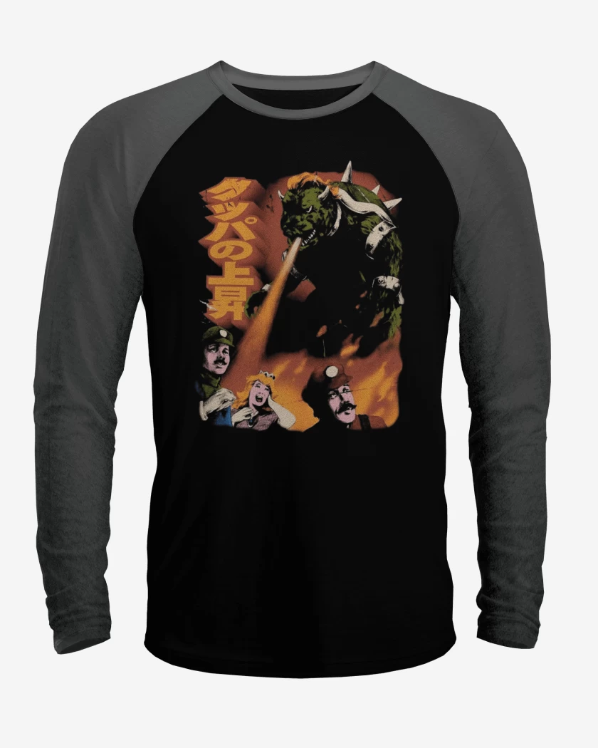 Polera Raglan Negro / Negro Heather de Bigotezilla