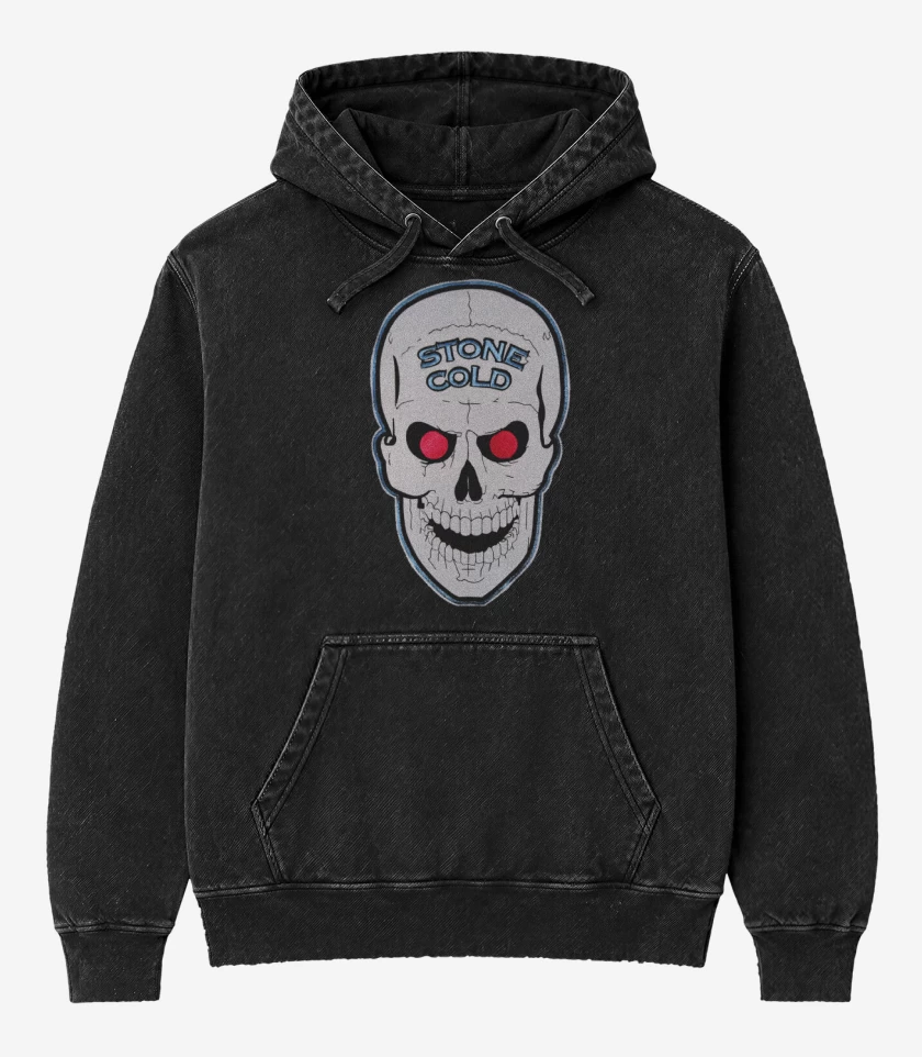 Poleron Canguro Acid Wash Negro de Stone Cold tibostin