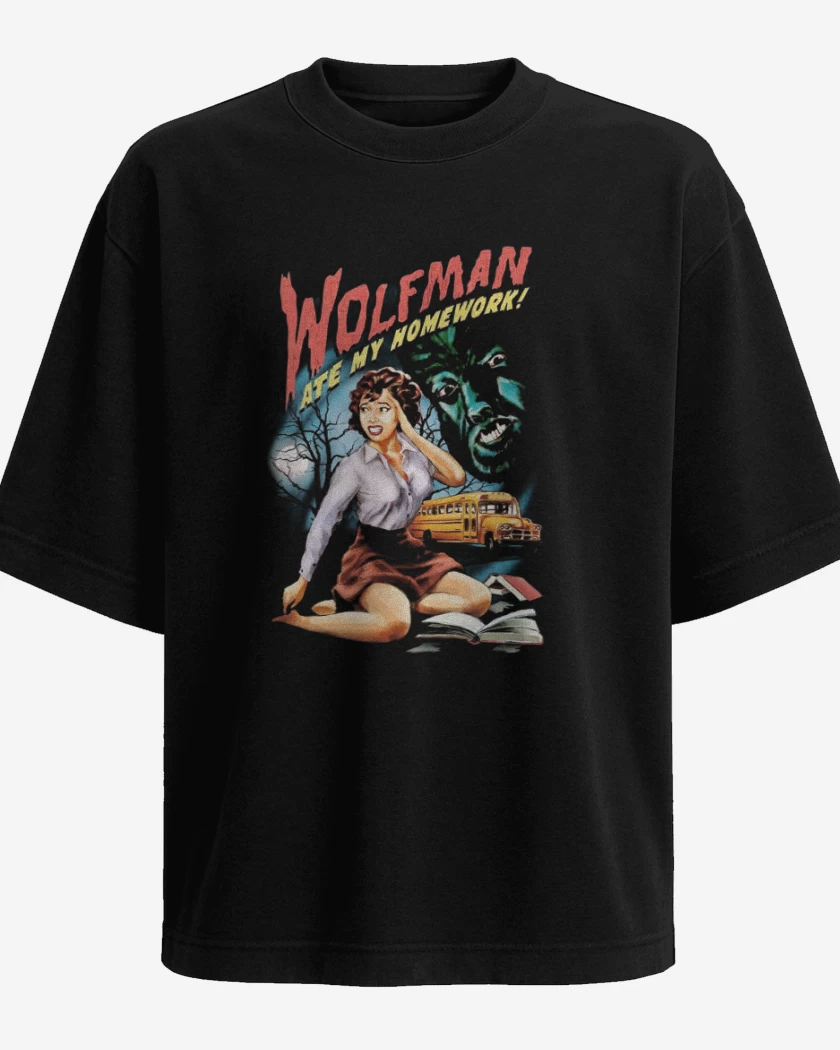Polera Oversize Negro de Hombrelobo