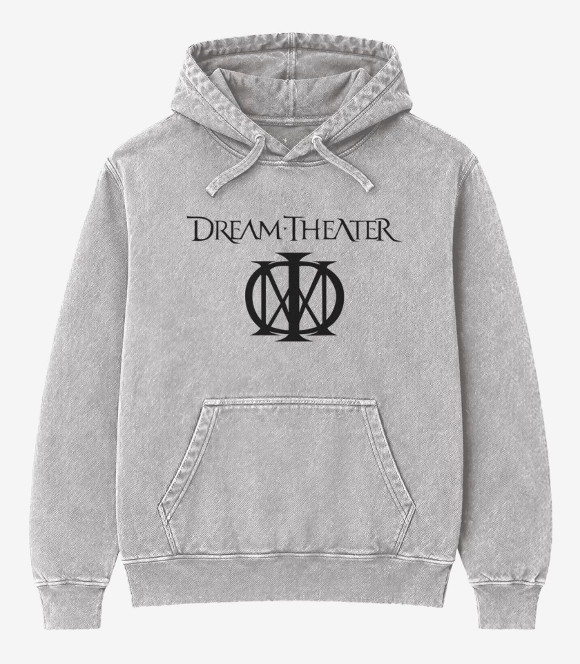 Poleron Canguro Acid Wash Gris Melange de Dream theater 5