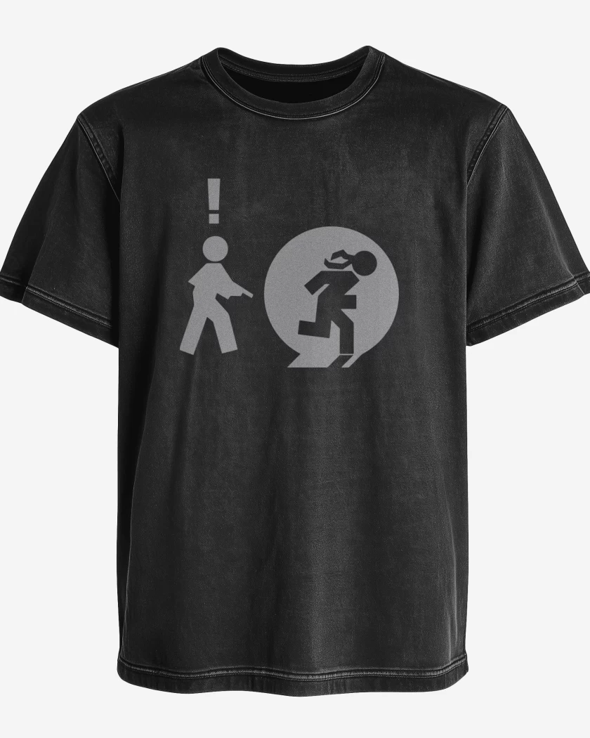 Polera desgastada Negro de MG - Iconos