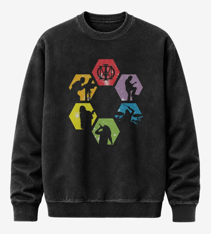 Poleron Polo Acid Wash Negro de Dream theater band