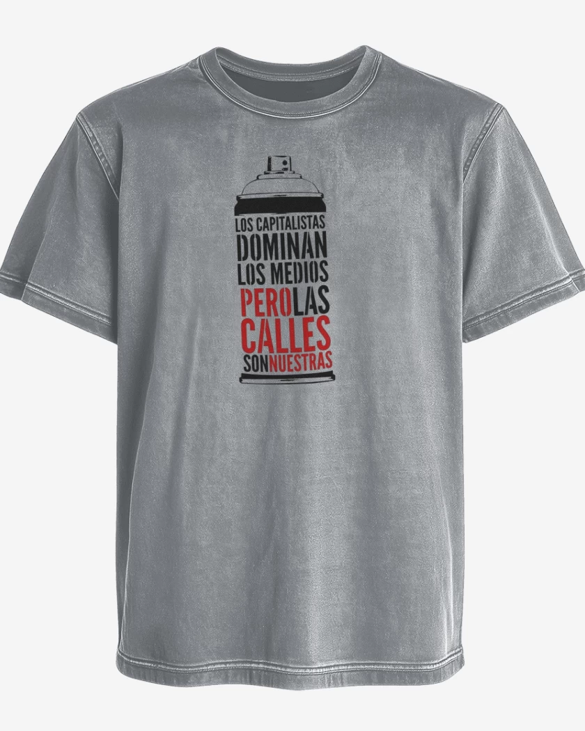 Polera desgastada Gris Melange de LAS CALLES SON NUESTRAS 