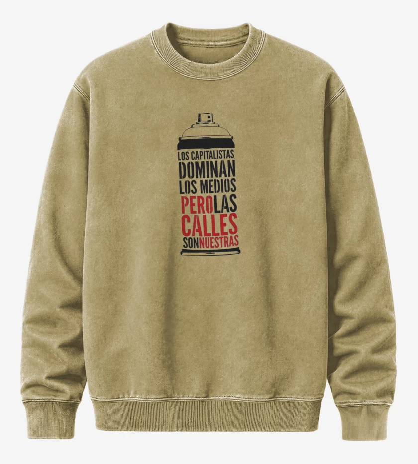 Poleron Polo Acid Wash Beige de LAS CALLES SON NUESTRAS 