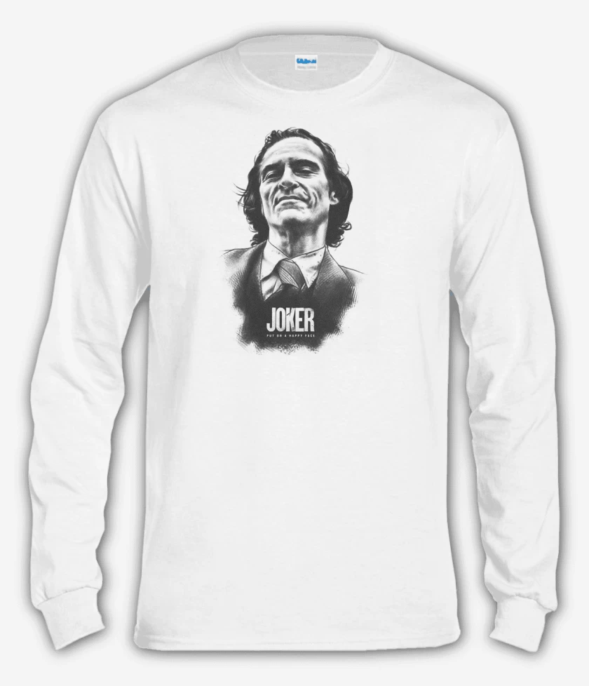 Polera manga larga Blanco de Joker lapiz 