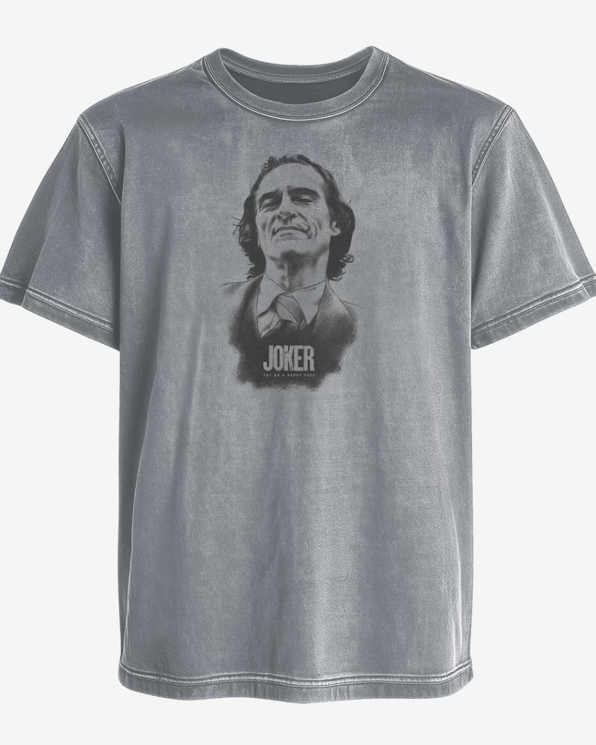Polera desgastada Gris Melange de Joker lapiz 