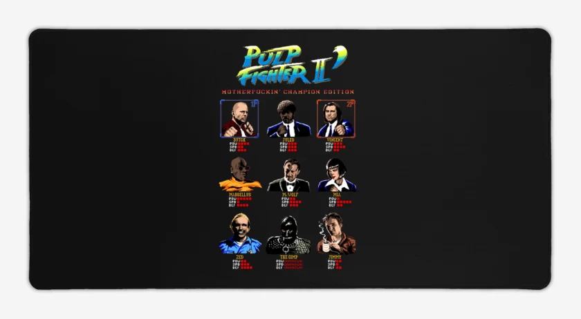 Mouse pad Gamer Negro de Pulp fighter