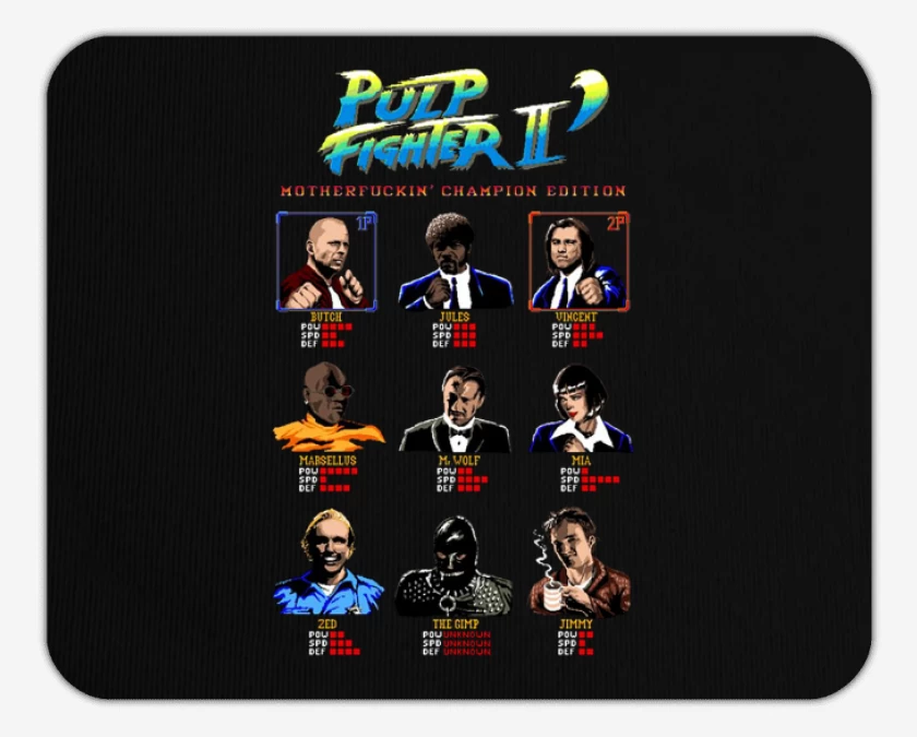Mousepad Negro de Pulp fighter